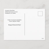 Gedenktag-Patchwork-Quilt Feiertagspostkarte (Rückseite)