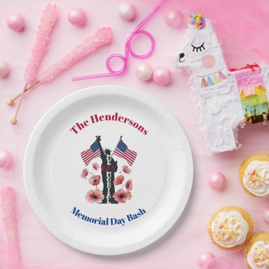 Gedenktag personalisierter PapierTeller (Party)