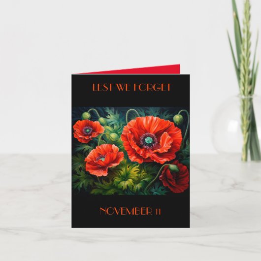 Gedenktag Poppies. bearbeitbar Karte (Vorderseite)