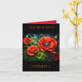 Gedenktag Poppies. bearbeitbar Karte (Gelbe Blume)