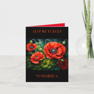 Gedenktag Poppies. bearbeitbar Karte