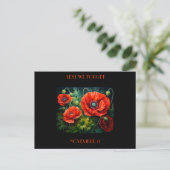 Gedenktag Poppies. bearbeitbar Postkarte (Stehend Vorderseite)