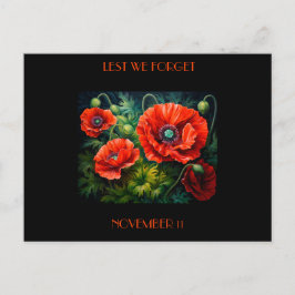 Gedenktag Poppies. bearbeitbar Postkarte