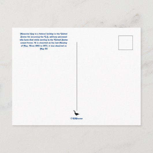 Gedenktag Postkarte (Rückseite)