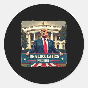Gedenktag Präsident Donald Trump 2025 Runder Aufkleber