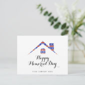 Gedenktag Real Anwesen House American Flag Postkarte (Stehend Vorderseite)
