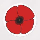 Gedenktag. Rote Mohnchen zum Gedenktag. Etiketten (Design 1)
