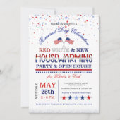 Gedenktag Rotes Weißes neues Party Einladung (Vorderseite)