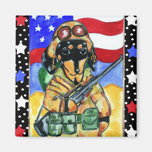 Gedenktag-Soldat-Dachshund Magnet