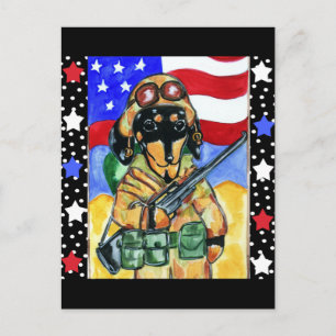 Gedenktag-Soldat-Dachshund Postkarte