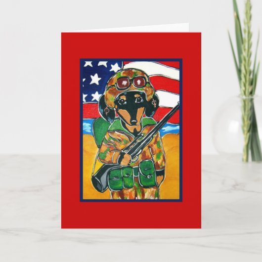 Gedenktag - Soldat-Dackel Karte (Vorderseite)