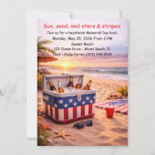 Gedenktag-Strandparty-Einladung Poolside Einladung (Vorderseite)