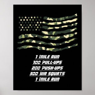 Gedenktag-Training USA-Flagge Gedenktag  Poster