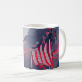 Gedenktag US-Flagge abstrakte Digitalkunst 4. Juli Kaffeetasse
