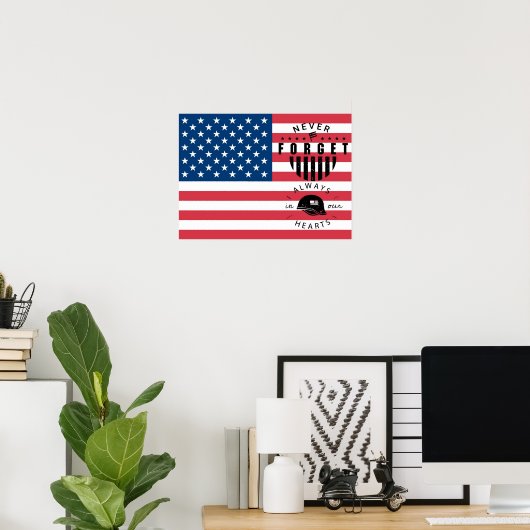 Gedenktag, US-Flagge Poster (Heimbüro)
