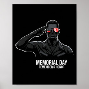 Gedenktag USA-Flagge Erinnern Sie sich Ehrenprämie Poster