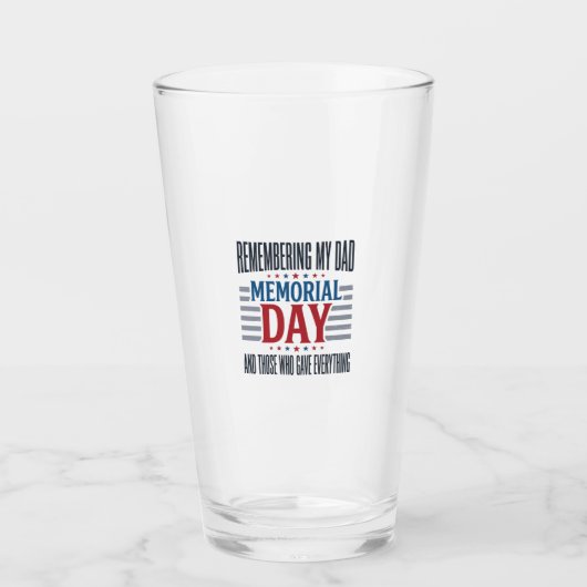 Gedenktag Vater Tribut Patriotisch Glas (Vorderseite)