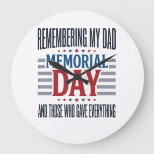 Gedenktag Vater Tribut Patriotisch Große Wanduhr