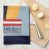 Gedenktag , Vielen Dank für Ihren Service Geschirrtuch (Viertel Falte)