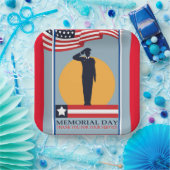 Gedenktag Vintage Typografie Patriotic Cool Pappteller (Party)