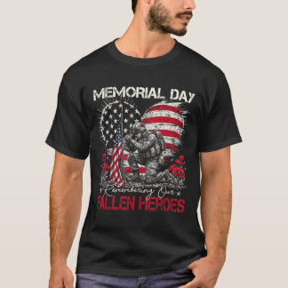 Gedenktag zum Gedenken an gefallene Helden Flagge T-Shirt