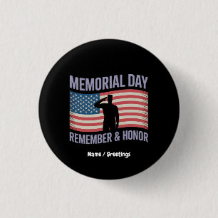 Gedenktag Zur Erinnerung und Ehre Patriotische USA Button