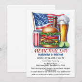 Gedenktage Burgers & Brews | Backyard GRILLEN Part Einladung (Vorne/Hinten)