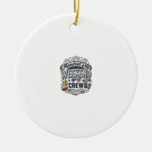 Gedenktags-Wochenende-Crew Vintage Patriotisches T Keramik Ornament