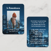 Gedenktasche Keepake City Lights Night Sky Visitenkarte (Vorne/Hinten)