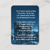 Gedenktasche Keepake City Lights Night Sky Visitenkarte (Rückseite)