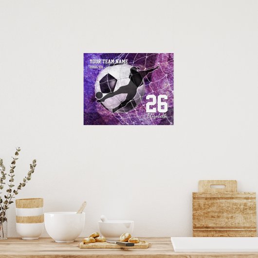 Gedenkteam-Name lila Poster (Küche)