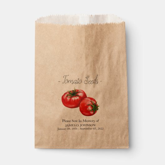 Gedenktomato Samenbeerdigung Geschenktütchen (Vorderseite)