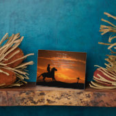 Gedenktribut Cowboy und Pferd spirituelle Plaque Fotoplatte (Seite)