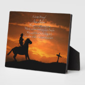 Gedenktribut Cowboy und Pferd spirituelle Plaque Fotoplatte (Seite)