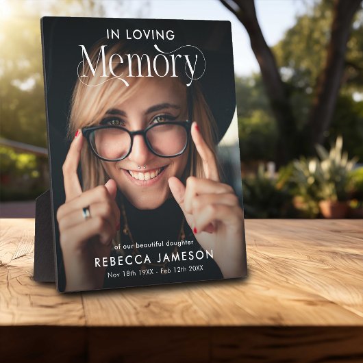 Gedenktribut "In Love Memory"-Foto Fotoplatte