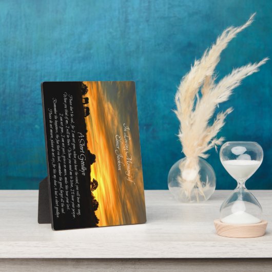 Gedenktribut mit spirituellen Gedicht Pferde Sonne Fotoplatte (Seite)