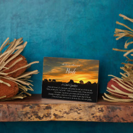 Gedenktribut Name Spirituelles Gedicht Pferdeschwa Fotoplatte