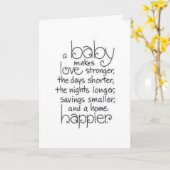 GEDENKUNGEN UND SO GLÜCKLICH FÜR SIE UND BABY KARTE (Gelbe Blume)