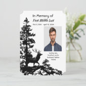 Gedenkveranstaltung Einladung Maskuline Stag Dez A (Stehend Vorderseite)