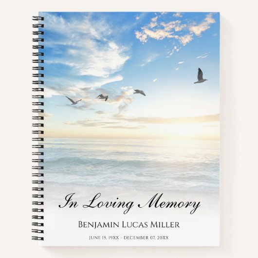 Gedenkveranstaltung oder Beerdigung Beach Water No Notizblock (Vorderseite)