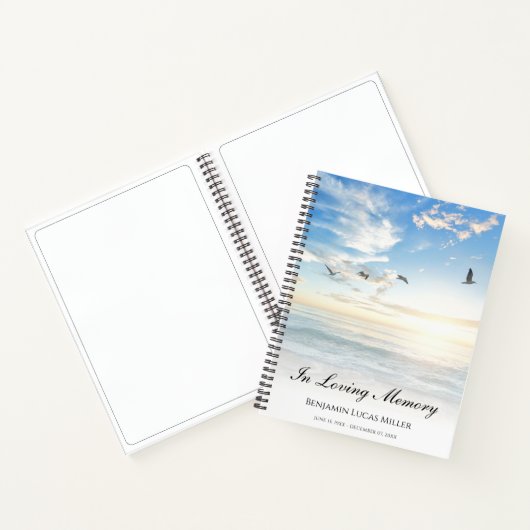 Gedenkveranstaltung oder Beerdigung Beach Water No Notizblock (Innenseite)