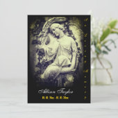 Gedenkveranstaltung oder Beerdigung - mit Angel Einladung (Stehend Vorderseite)