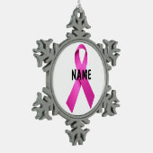 Gedenkveranstaltung zum Brustkrebs Schneeflocken Zinn-Ornament (Links)