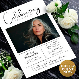 Gedenkveranstaltung zur Beerdigung mit Foto Postkarte