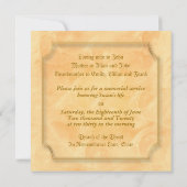 Gedenkveranstaltungmitteilungs-Kreuzpfirsich Einladung (Rückseite)