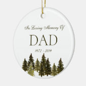 Gedenkverlust der Waldbäume an ein beliebtes Weihn Keramik Ornament (Links)