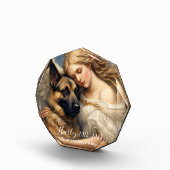 Gedenkverlust des deutschen Schäferhirds mit Angel Fotoblock (Rechts)