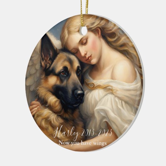 Gedenkverlust des Fotos der deutschen Schäferkunst Keramik Ornament (Links)