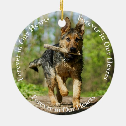 Gedenkverlust des Fotos der deutschen Schäferkunst Keramik Ornament (Hinten)