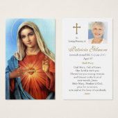 Gedenkverlust Sacro Mary Gebet Sympathiekarten (Vorne & Hinten)